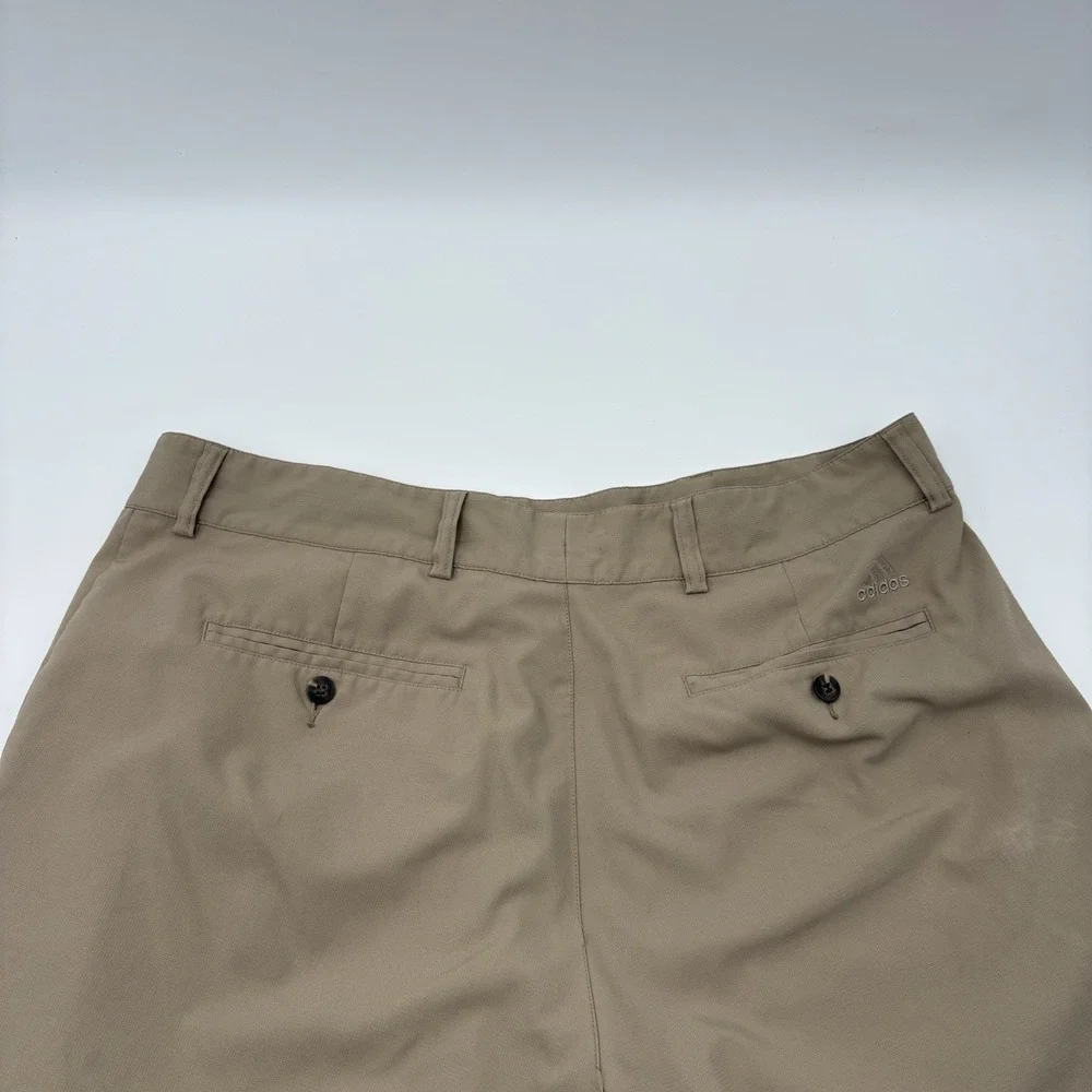 Adidas Golf Shorts Men 36 Khaki Tan Flat Front Performance Athletic W56387